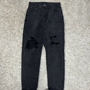 SHEIN Distressed Charcoal Gray Jeans